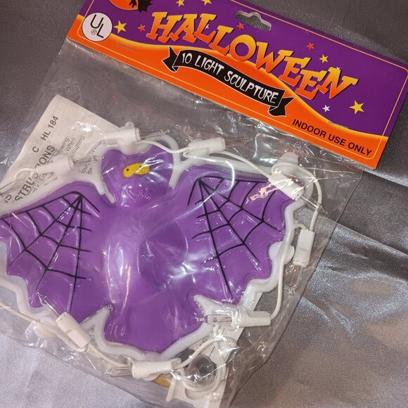 VTG Halloween Lot Light-up Sculpture Set of 3 Bat Ghost Indoor String Lights 90s - Picture 8 of 9